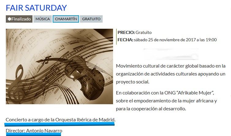 Cartel de la orquesta en Fair Sat